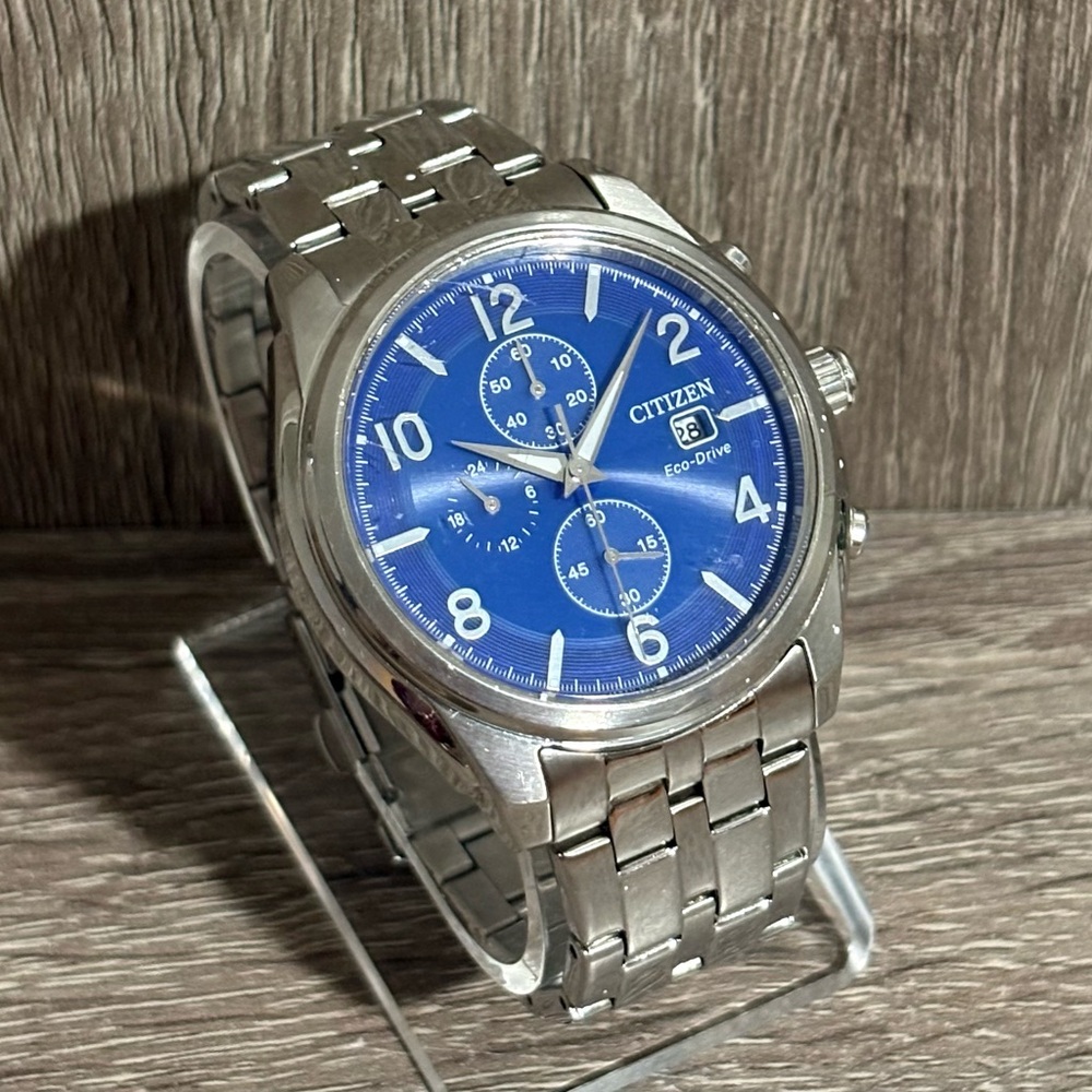 Blue Citizen Eco Drive Stainless Steel Men’s Watch With New Battery